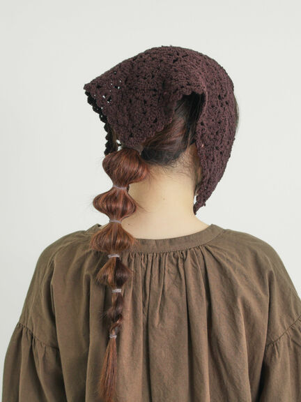 お花モチーフバブーシュカ（ダークブラウン/キナリ）｜Samansa Mos2（サマンサ モスモス）通販