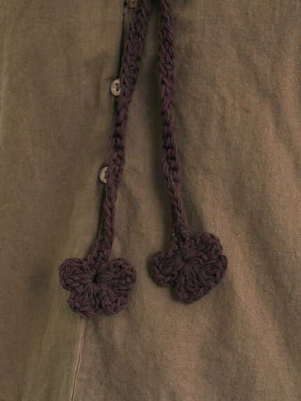 お花モチーフバブーシュカ（ダークブラウン/キナリ）｜Samansa Mos2（サマンサ モスモス）通販