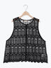 裾スカラップレースベスト（オフホワイト/ブラック）｜Samansa Mos2（サマンサ モスモス）通販