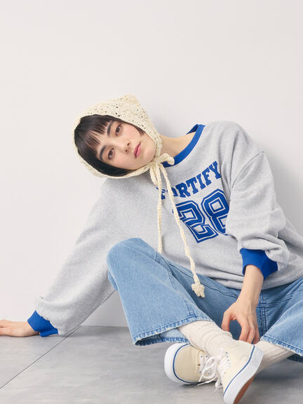 リンガーロゴスウェット（グレー/ピンク/キナリ）｜Samansa Mos2（サマンサ モスモス）通販