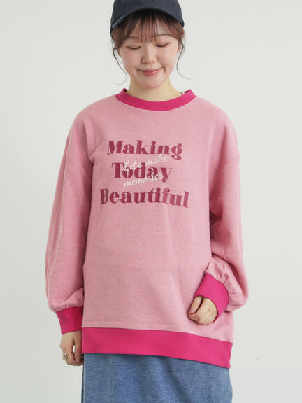 リンガーロゴスウェット（グレー/ピンク/キナリ）｜Samansa Mos2（サマンサ モスモス）通販