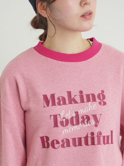 リンガーロゴスウェット（グレー/ピンク/キナリ）｜Samansa Mos2（サマンサ モスモス）通販