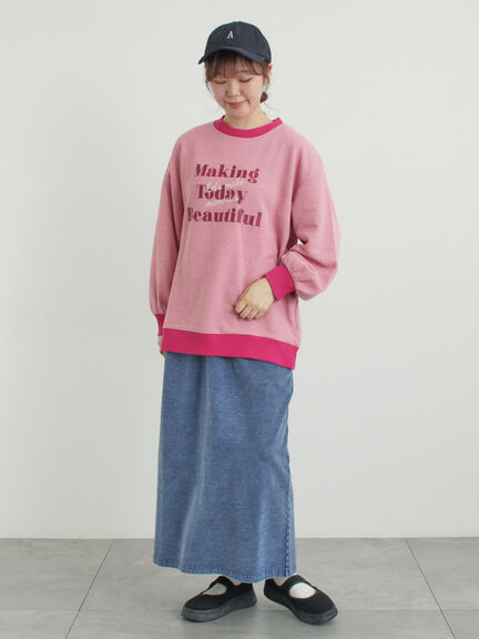 リンガーロゴスウェット（グレー/ピンク/キナリ）｜Samansa Mos2（サマンサ モスモス）通販