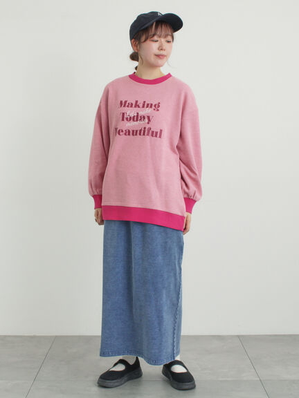 リンガーロゴスウェット（グレー/ピンク/キナリ）｜Samansa Mos2（サマンサ モスモス）通販