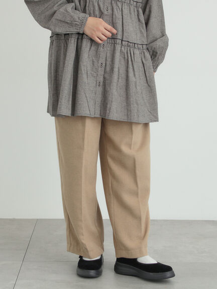 【帯電防止裏地】ツータックストレートパンツ《M/Lサイズ》（チャコールグレー/ベージュ/ブラウン）｜Samansa Mos2（サマンサ モスモス）通販