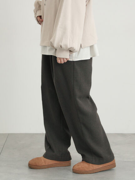 【帯電防止裏地】ツータックストレートパンツ《M/Lサイズ》（チャコールグレー/ベージュ/ブラウン）｜Samansa Mos2（サマンサ モスモス）通販