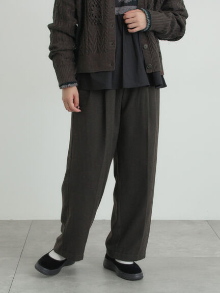 【帯電防止裏地】ツータックストレートパンツ《M/Lサイズ》（チャコールグレー/ベージュ/ブラウン）｜Samansa Mos2（サマンサ モスモス）通販