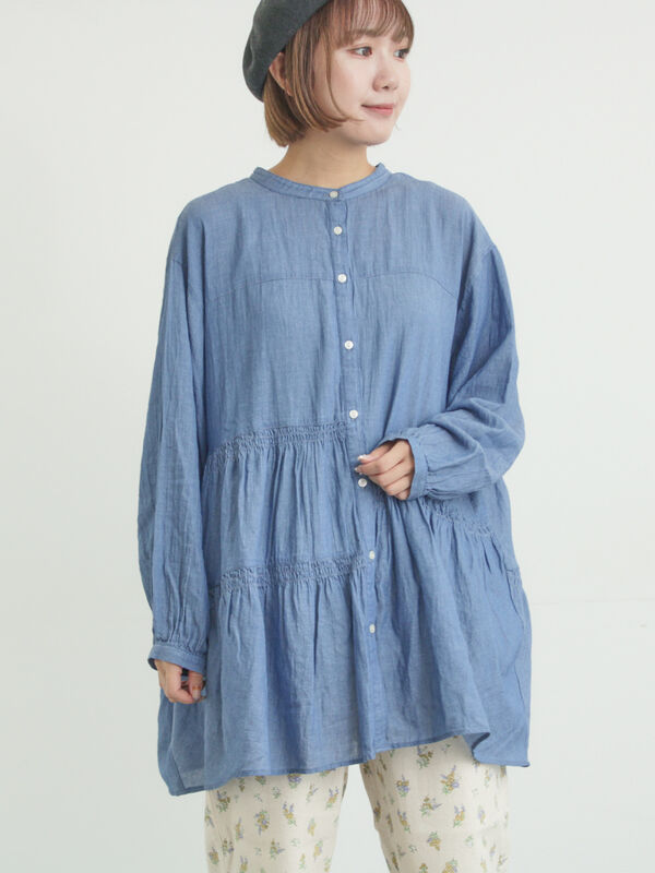 2WAYシアーティアードチュニック（ブルー）｜Samansa Mos2（サマンサ モスモス）通販