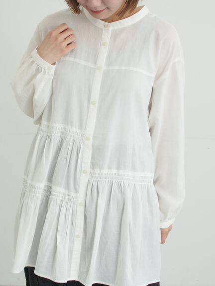 2WAYシアーティアードチュニック（オフホワイト/ミント/サックスブルー/ブルー）｜Samansa Mos2（サマンサ モスモス）通販