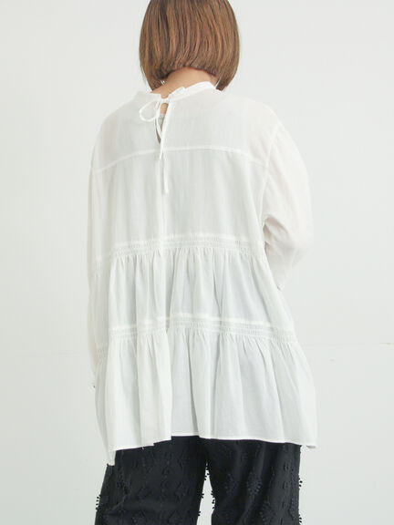 2WAYシアーティアードチュニック（オフホワイト/ミント/サックスブルー/ブルー）｜Samansa Mos2（サマンサ モスモス）通販