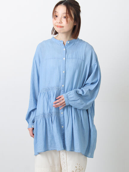 2WAYシアーティアードチュニック（オフホワイト/ミント/サックスブルー/ブルー）｜Samansa Mos2（サマンサ モスモス）通販