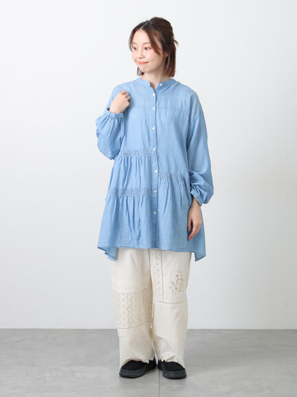 2WAYシアーティアードチュニック（オフホワイト/ミント/サックスブルー/ブルー）｜Samansa Mos2（サマンサ モスモス）通販