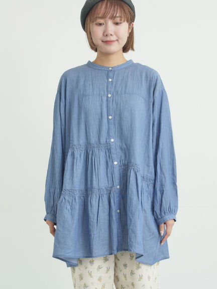 2WAYシアーティアードチュニック（オフホワイト/ミント/サックスブルー/ブルー）｜Samansa Mos2（サマンサ モスモス）通販