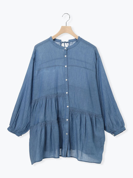 2WAYシアーティアードチュニック（オフホワイト/ミント/サックスブルー/ブルー）｜Samansa Mos2（サマンサ モスモス）通販