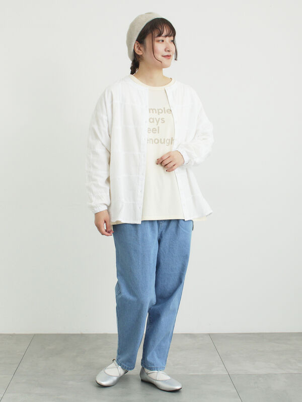 Asa  雑誌掲載♪スカラ刺繍ブラウス ホワイト 2 □スカラップ衿フロント小花刺繍ブラウス/F i.n.t [55AF02j007] | F