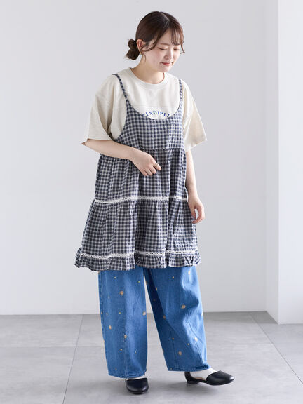 《新色追加》はしごレースティアードキャミチュニック（チャコールグレー/ベージュ/ブルー）｜Samansa Mos2（サマンサ モスモス）通販