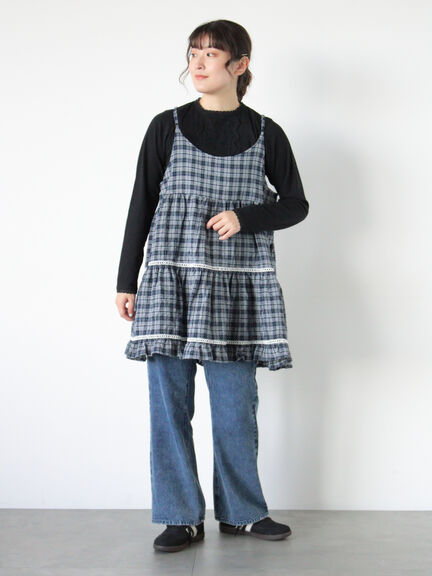 はしごレースティアードキャミチュニック（オフホワイト/ブラック/ネイビー）｜Samansa Mos2（サマンサ モスモス）通販