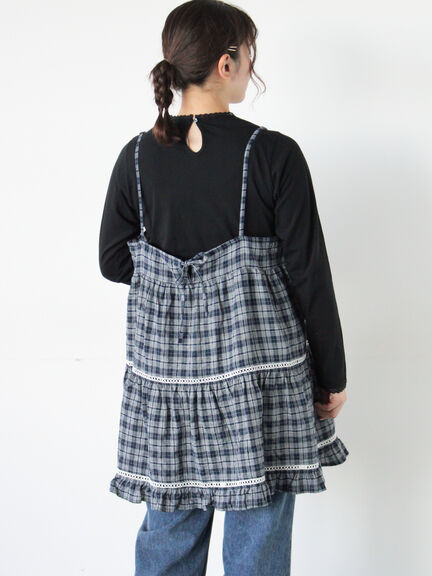 はしごレースティアードキャミチュニック（オフホワイト/ブラック/ネイビー）｜Samansa Mos2（サマンサ モスモス）通販