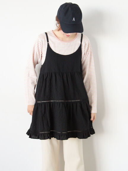 はしごレースティアードキャミチュニック（オフホワイト/ブラック/ネイビー）｜Samansa Mos2（サマンサ モスモス）通販