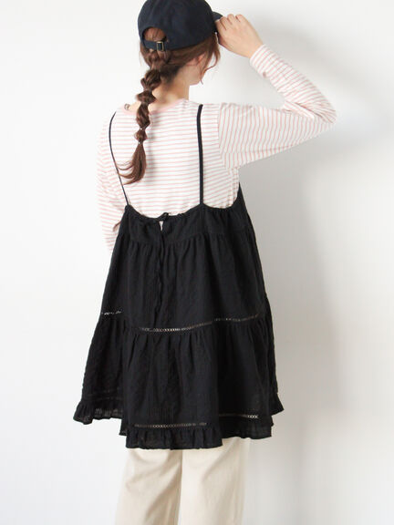 はしごレースティアードキャミチュニック（オフホワイト/ブラック/ネイビー）｜Samansa Mos2（サマンサ モスモス）通販