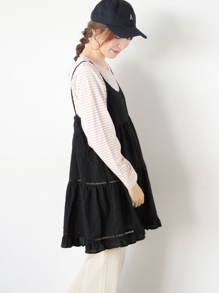はしごレースティアードキャミチュニック（オフホワイト/ブラック/ネイビー）｜Samansa Mos2（サマンサ モスモス）通販