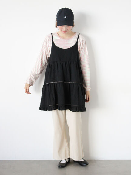 はしごレースティアードキャミチュニック（オフホワイト/ブラック/ネイビー）｜Samansa Mos2（サマンサ モスモス）通販