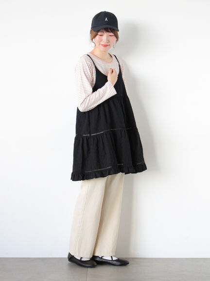 はしごレースティアードキャミチュニック（オフホワイト/ブラック/ネイビー）｜Samansa Mos2（サマンサ モスモス）通販