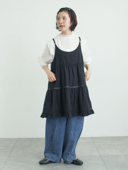 はしごレースティアードキャミチュニック（オフホワイト/ブラック/ネイビー）｜Samansa Mos2（サマンサ モスモス）通販