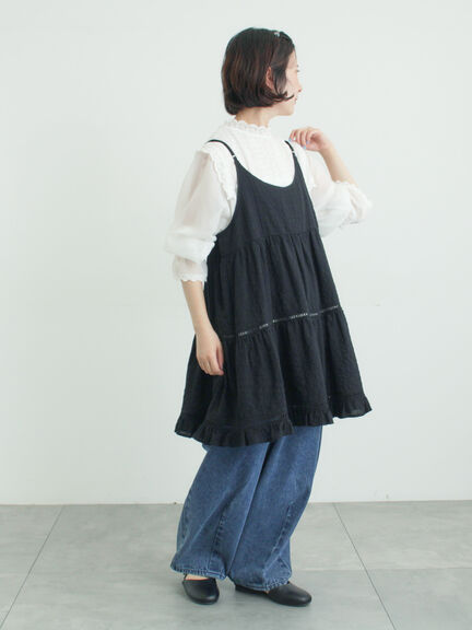 はしごレースティアードキャミチュニック（オフホワイト/ブラック/ネイビー）｜Samansa Mos2（サマンサ モスモス）通販