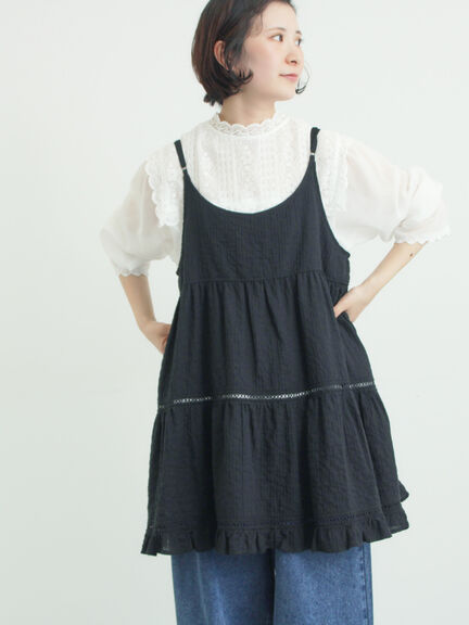 はしごレースティアードキャミチュニック（オフホワイト/ブラック/ネイビー）｜Samansa Mos2（サマンサ モスモス）通販