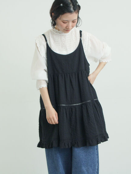 はしごレースティアードキャミチュニック（オフホワイト/ブラック/ネイビー）｜Samansa Mos2（サマンサ モスモス）通販