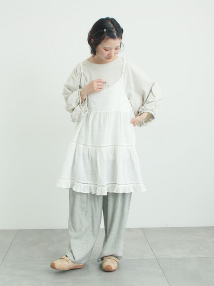 はしごレースティアードキャミチュニック（オフホワイト/ブラック/ネイビー）｜Samansa Mos2（サマンサ モスモス）通販