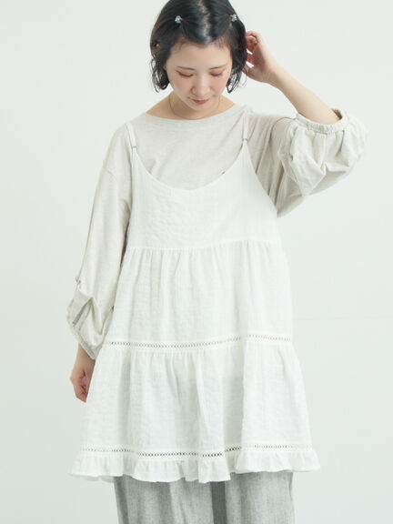 はしごレースティアードキャミチュニック（オフホワイト/ブラック/ネイビー）｜Samansa Mos2（サマンサ モスモス）通販