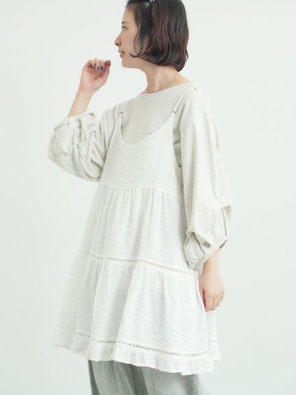 はしごレースティアードキャミチュニック（オフホワイト/ブラック/ネイビー）｜Samansa Mos2（サマンサ モスモス）通販