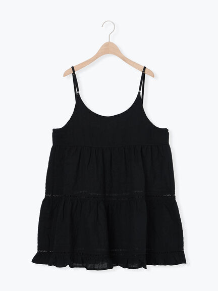 はしごレースティアードキャミチュニック（オフホワイト/ブラック/ネイビー）｜Samansa Mos2（サマンサ モスモス）通販