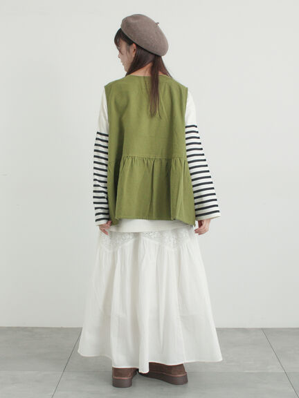 Vネックオーバーベスト（カーキ/ブルー/キナリ）｜Samansa Mos2（サマンサ モスモス）通販