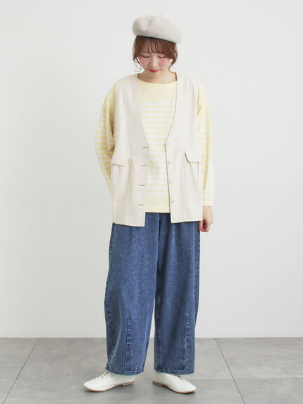 Vネックオーバーベスト（カーキ/ブルー/キナリ）｜Samansa Mos2（サマンサ モスモス）通販