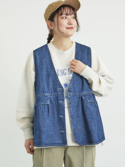 Vネックオーバーベスト（カーキ/ブルー/キナリ）｜Samansa Mos2（サマンサ モスモス）通販