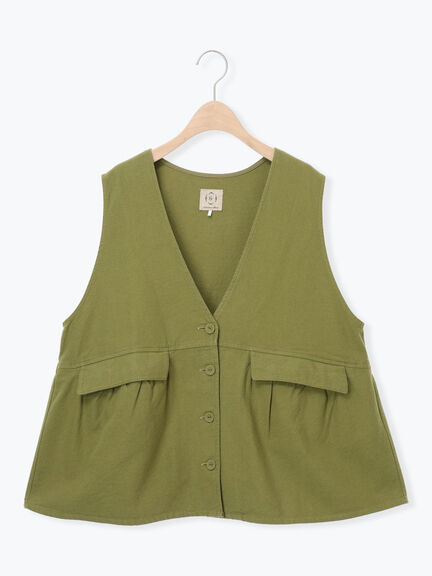 Vネックオーバーベスト（カーキ/ブルー/キナリ）｜Samansa Mos2（サマンサ モスモス）通販