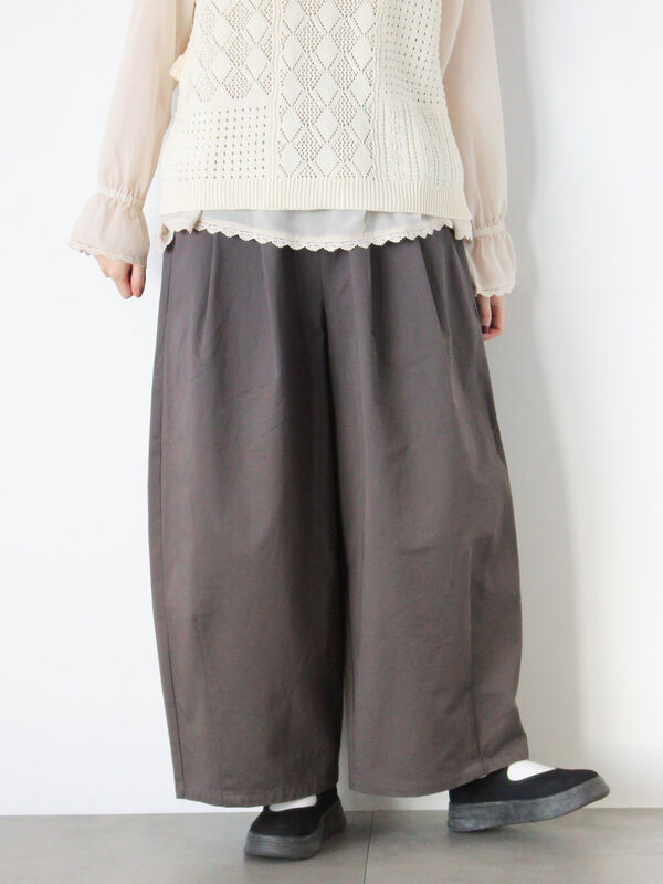 【M/Lサイズ】タックワイドパンツ（チャコールグレー/ベージュ/カーキ）｜Samansa Mos2（サマンサ モスモス）通販