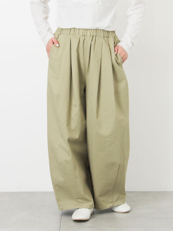 【M/Lサイズ】タックワイドパンツ（カーキ）｜Samansa Mos2（サマンサ モスモス）通販