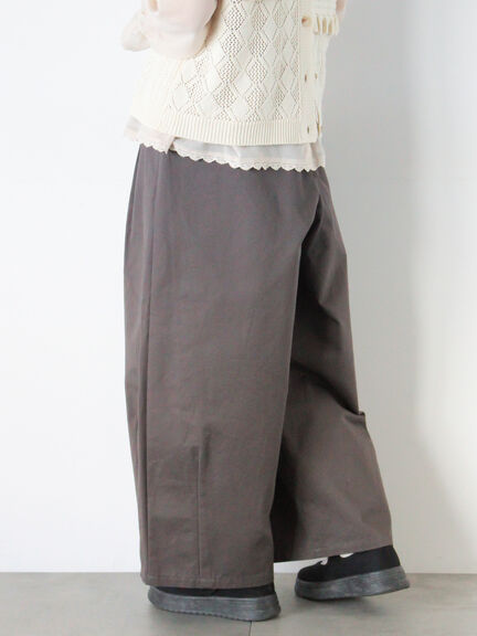 【M/Lサイズ】タックワイドパンツ（チャコールグレー/ベージュ/カーキ）｜Samansa Mos2（サマンサ モスモス）通販