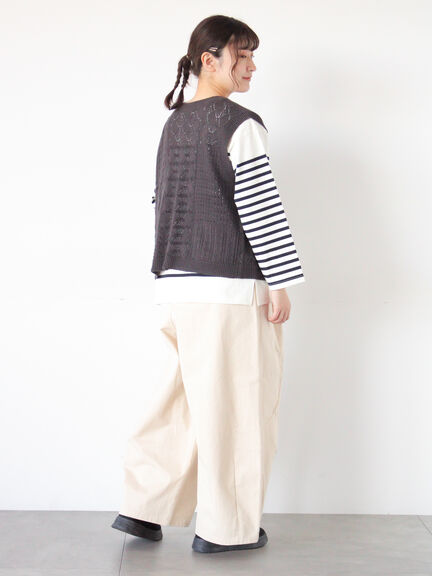 【M/Lサイズ】タックワイドパンツ（チャコールグレー/ベージュ/カーキ）｜Samansa Mos2（サマンサ モスモス）通販