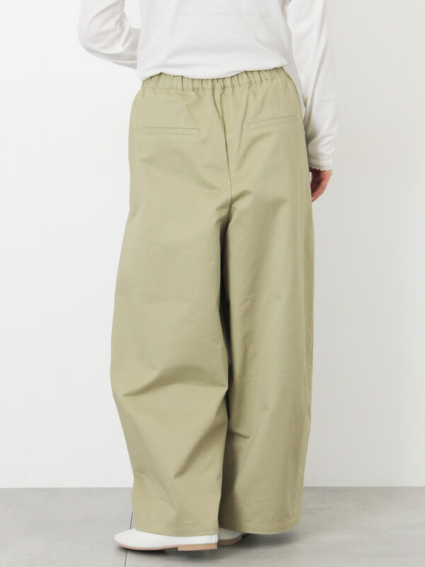 セール】 【M/Lサイズ】タックワイドパンツ（チャコールグレー