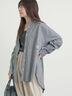ワンポイント刺繍オーバーシャツ（オフホワイト/ブルー/ストライプ）｜Samansa Mos2（サマンサ モスモス）通販