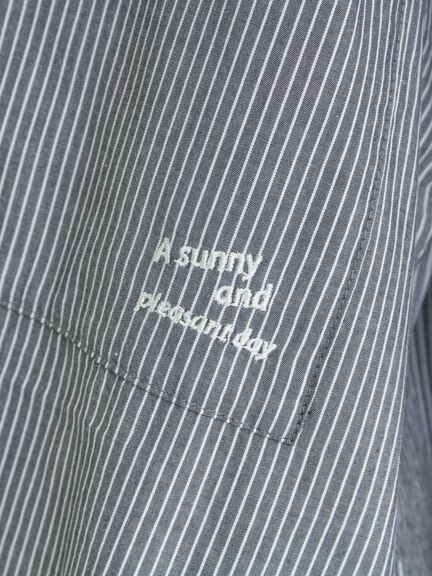 ワンポイント刺繍オーバーシャツ（オフホワイト/ブルー/ストライプ）｜Samansa Mos2（サマンサ モスモス）通販