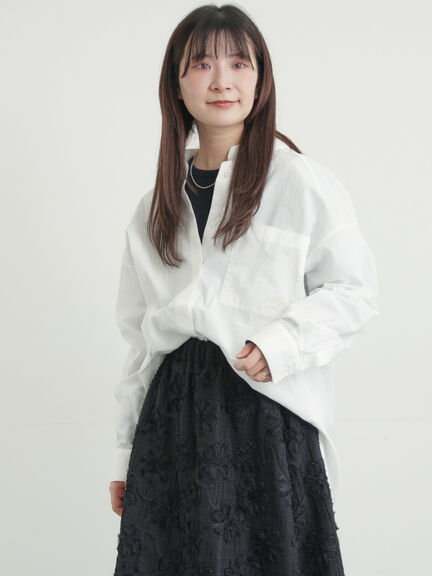 ワンポイント刺繍オーバーシャツ（オフホワイト/ブルー/ストライプ）｜Samansa Mos2（サマンサ モスモス）通販