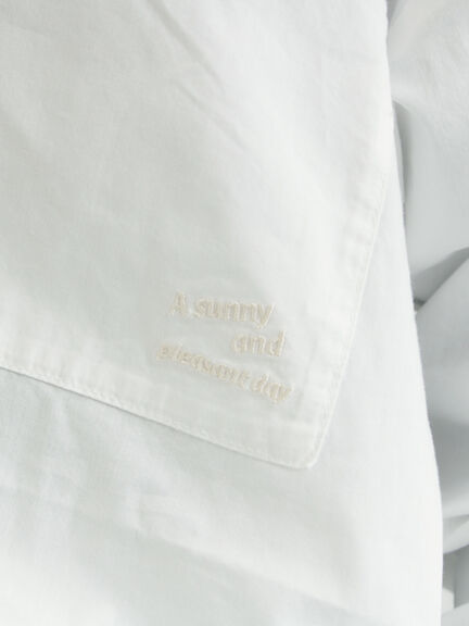 ワンポイント刺繍オーバーシャツ（オフホワイト/ブルー/ストライプ）｜Samansa Mos2（サマンサ モスモス）通販