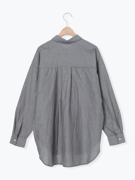 ワンポイント刺繍オーバーシャツ（オフホワイト/ブルー/ストライプ）｜Samansa Mos2（サマンサ モスモス）通販