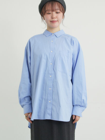 ワンポイント刺繍オーバーシャツ（オフホワイト/ブルー/ストライプ）｜Samansa Mos2（サマンサ モスモス）通販